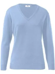 V-Pullover aus 100% Schurwolle Pure Tasmanian Wool Peter Hahn blau