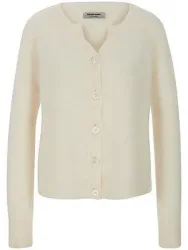 Strickjacke aus 100% Kaschmir Peter Hahn weiss