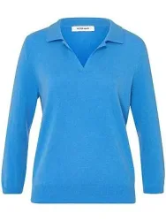 Polo-Pullover Kaschmir Peter Hahn blau