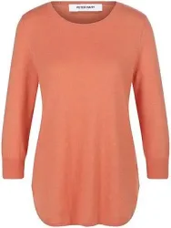 Rundhals-Pullover aus Seide und Kaschmir Peter Hahn orange