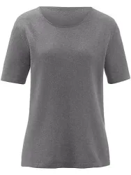 Rundhals-Pullover aus Seide Kaschmir Peter Hahn grau