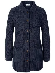 Long-Strickjacke Peter Hahn blau