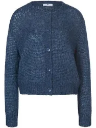 Strickjacke überschnittener Schulter Peter Hahn blau