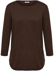 Rundhals-Pullover aus Seide und Kaschmir Peter Hahn braun