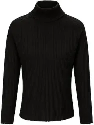 Rollkragen-Pullover aus 100% Schurwolle-Merino Peter Hahn schwarz