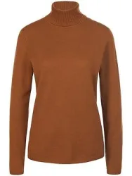 Rollkragen-Pullover aus Schurwolle und Kaschmir Peter Hahn braun