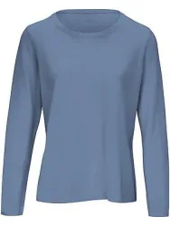Rundhals-Pullover Kaschmir Peter Hahn blau