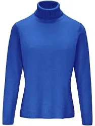 Rollkragen-Pullover aus Schurwolle und Kaschmir Peter Hahn blau
