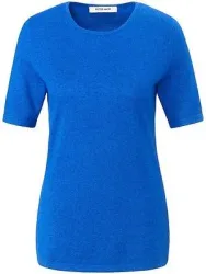 Rundhals-Pullover aus Seide Kaschmir Peter Hahn blau