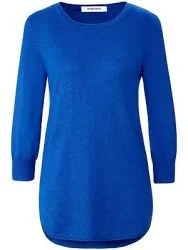 Rundhals-Pullover aus Seide und Kaschmir Peter Hahn blau