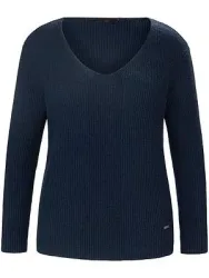 V-Pullover Emilia Lay blau
