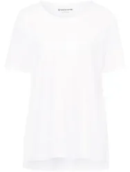 Rundhals-Shirt Benedikte Green Cotton weiss