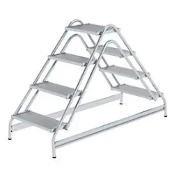 Munk Arbeitspodest beidseitig begehbar Aluminium geriffelt 2x4 Stufen