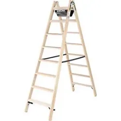 MUNK Günzburger Steigtechnik 033816 Holz Stufen-Stehleiter 14 kg