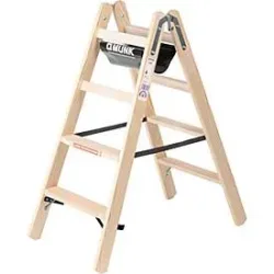 MUNK Günzburger Steigtechnik 033808 Holz Stufen-Stehleiter 7.4 kg