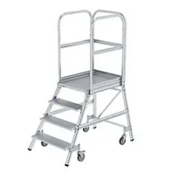MUNK Günzburger Steigtechnik 50104 Aluminium Podestleiter Arbeitshöhe (max.): 3 m Silber 32 kg