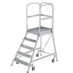 MUNK Günzburger Steigtechnik 50105 Aluminium Podestleiter Arbeitshöhe (max.): 3.2 m Silber 35 kg