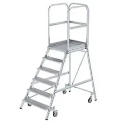 MUNK Günzburger Steigtechnik 50106 Aluminium Podestleiter Arbeitshöhe (max.): 3.5 m Silber 45 kg