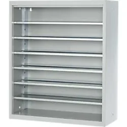 Magazinregal, 830 mm hoch, 6 Böden, ohne Kästen, lichtgrau