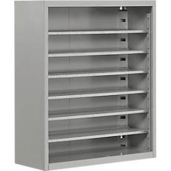 Magazinregal, 830 mm hoch, 6 Böden, ohne Kästen, weissaluminium