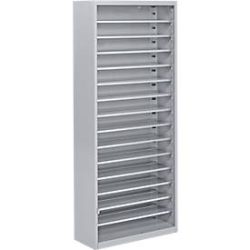 Magazinregal, 1690 mm hoch, 14 Böden, ohne Kästen, hellsilber