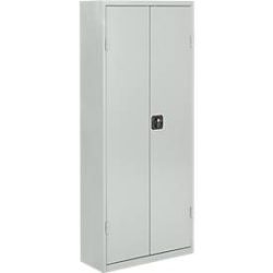 Magazinschrank, 1690 mm hoch, 11 Böden, 60 Kästen, mit Türen, lichtgrau