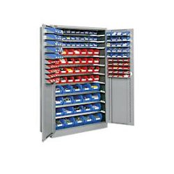 Magazinschrank, mit Ausstattung, B 1200 x T 500 x H 1935 mm, weissaluminium RAL 9006