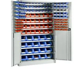 Magazinschrank, mit Ausstattung, B 1200 x T 500 x H 1935 mm, lichtgrau