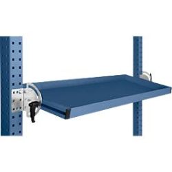 Manuflex Neigbare Ablagekonsole, für Reihe Universal oder Profi, Nutztiefe 345 mm, für Tischbreite 1250 mm, brillantblau