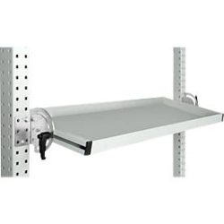 Manuflex Neigbare Ablagekonsole, für Reihe Universal oder Profi, Nutztiefe 345 mm, für Tischbreite 1250 mm, lichtgrau