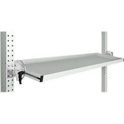 Manuflex Neigbare Ablagekonsole, für Reihe Universal oder Profi, Nutztiefe 345 mm, für Tischbreite 1500 mm, lichtgrau