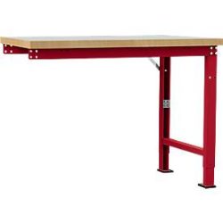 Manuflex Anbauwerkbank Profi Spezial, Tischplatte Kunststoff, 1250 x 700 mm, rubinrot