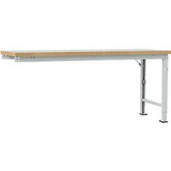 Manuflex Anbauwerkbank Profi Spezial, Tischplatte Kunststoff, 2000 x 700 mm, lichtgrau