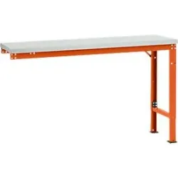 Manuflex Ansatztisch UNIVERSAL Spezial, 1500 x 800 mm, Melamin lichtgrau, rotorange