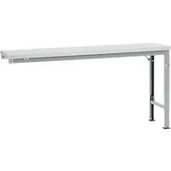 Manuflex Ansatztisch UNIVERSAL Spezial, 1750 x 800 mm, Melamin lichtgrau, alusilber