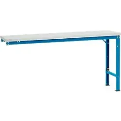 Manuflex Ansatztisch UNIVERSAL Spezial, 1750 x 800 mm, Melamin lichtgrau, lichtblau
