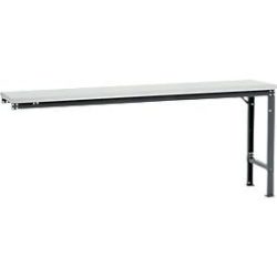 Manuflex Ansatztisch UNIVERSAL Spezial, 2000 x 800 mm, Kunststoff lichtgrau, anthrazit