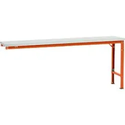 Manuflex Ansatztisch UNIVERSAL Spezial, 2000 x 800 mm, Melamin lichtgrau, rotorange
