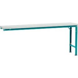 Manuflex Ansatztisch UNIVERSAL Spezial, 2000 x 800 mm, Melamin lichtgrau, wasserblau