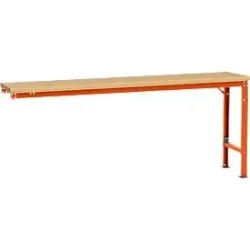 Manuflex Ansatztisch UNIVERSAL Spezial, 2000 x 800 mm, Multiplex natur, rotorange