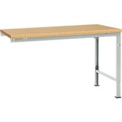 Manuflex Ansatztisch UNIVERSAL Spezial, Tischplatte Multiplex, 1500x1000, lichtgrau