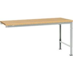 Manuflex Ansatztisch UNIVERSAL Spezial, Tischplatte Multiplex, 1750x1000, lichtgrau