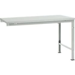 Manuflex Ansatztisch UNIVERSAL Spezial, Tischplatte Melamin, 1500x1000, lichtgrau
