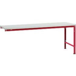 Manuflex Ansatztisch UNIVERSAL Spezial, Tischplatte Melamin, 2000x1000, rubinrot