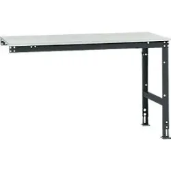 Manuflex Ansatztisch UNIVERSAL Standard, 1500 x 800 mm, Melamin lichtgrau, anthrazit