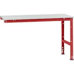 Manuflex Ansatztisch UNIVERSAL Standard, 1500 x 800 mm, Kunststoff lichtgrau, rubinrot