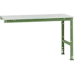 Manuflex Ansatztisch UNIVERSAL Standard, 1500 x 800 mm, Kunststoff lichtgrau, resedagrün