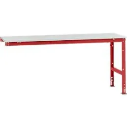 Manuflex Ansatztisch UNIVERSAL Standard, 2000 x 800 mm, Melamin lichtgrau, rubinrot