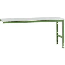 Manuflex Ansatztisch UNIVERSAL Standard, 2000 x 800 mm, Melamin lichtgrau, resedagrün