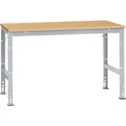 Manuflex Arbeitstisch UNIVERSAL Standard, 1500 x 1000 mm, Multiplex natur, alusilber